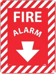 NMC - Fire Alarm, Rigid Plastic Fire Sign - 9" Wide x 12" High, Glow-in-the-Dark - Makers Industrial Supply