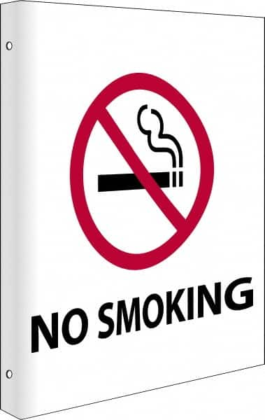 NMC - "No Smoking", 10" Long x 8" Wide, Rigid Plastic Safety Sign - Rectangle, 0.05" Thick, Use for Accident Prevention - Makers Industrial Supply