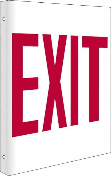 NMC - Exit, Rigid Plastic Exit Sign - 8" Wide x 10" High - Makers Industrial Supply