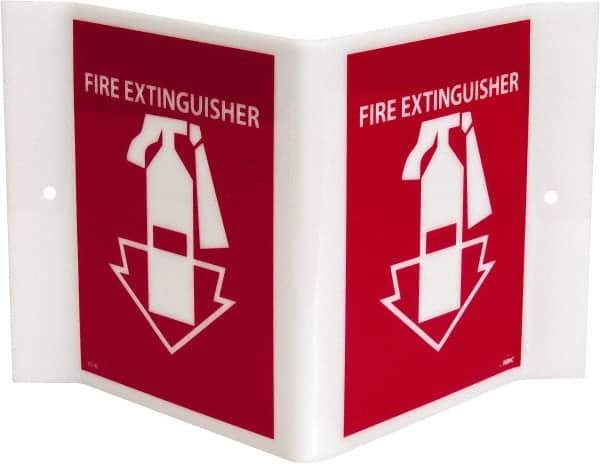 NMC - Fire Extinguisher, Acrylic Fire Sign - 8-3/4" Wide x 5-3/4" High - Makers Industrial Supply