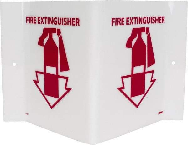 NMC - Fire Extinguisher, Acrylic Fire Sign - 8-3/4" Wide x 5-3/4" High - Makers Industrial Supply