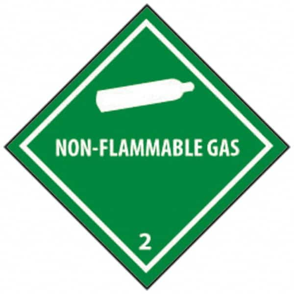 NMC - 10-3/4" Wide x 10-3/4" High, Pressure-Sensitive Vinyl Placard - White on Green, UV Resistant, Chemical Resistant, Graffiti Proof - Makers Industrial Supply