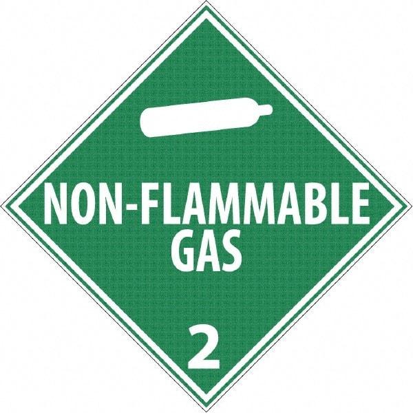 NMC - 10-3/4" Wide x 10-3/4" High, Rigid Plastic Placard - White on Green, UV Resistant, Chemical Resistant, Graffiti Proof - Makers Industrial Supply