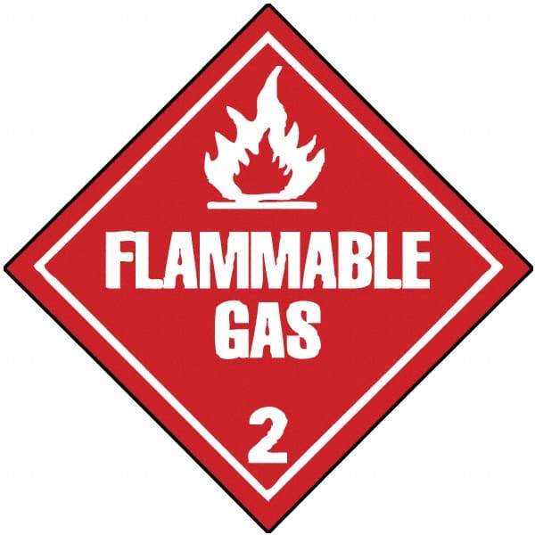 NMC - 10-3/4" Wide x 10-3/4" High, Pressure-Sensitive Vinyl Placard - White on Red, UV Resistant, Chemical Resistant, Graffiti Proof - Makers Industrial Supply