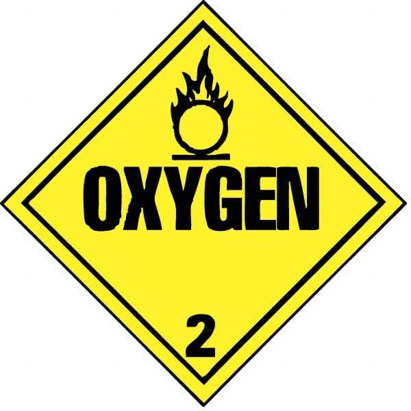 NMC - 10-3/4" Wide x 10-3/4" High, Pressure-Sensitive Vinyl Placard - Black on Yellow, UV Resistant, Chemical Resistant, Graffiti Proof - Makers Industrial Supply