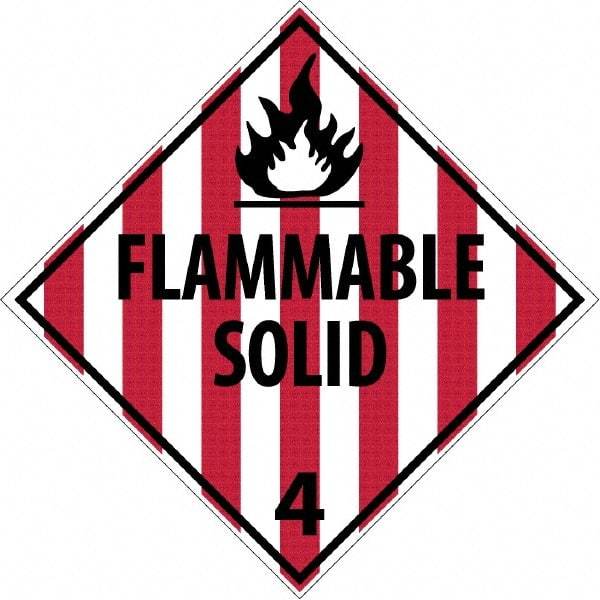 NMC - 10-3/4" Wide x 10-3/4" High, Rigid Plastic Placard - Red & Black on White, UV Resistant, Chemical Resistant, Graffiti Proof - Makers Industrial Supply