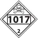 NMC - DOT - Shipping & Vehicle - 1017, 10-3/4" Wide x 10-3/4" High, Pressure-Sensitive Vinyl Placard - Black on White, UV Resistant, Chemical Resistant, Graffiti Proof - Makers Industrial Supply