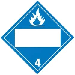 NMC - 10-3/4" Wide x 10-3/4" High, Pressure-Sensitive Vinyl Placard - White on Blue, UV Resistant, Chemical Resistant, Graffiti Proof - Makers Industrial Supply