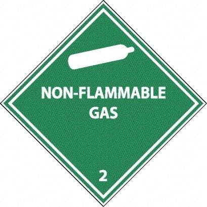 NMC - Non Flammable Gas DOT Shipping Label - 4" High x 4" Wide - Makers Industrial Supply