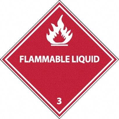 NMC - Flammable Liquid DOT Shipping Label - 4" High x 4" Wide - Makers Industrial Supply