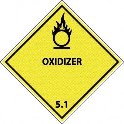 NMC - Oxidizer DOT Shipping Label - 4" High x 4" Wide - Makers Industrial Supply