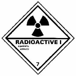 NMC - Radioactive I Contents: Activity: Shipping Label - 4" High x 4" Wide - Makers Industrial Supply