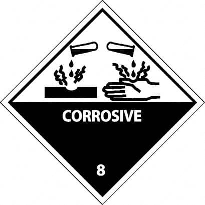 NMC - Corrosive DOT Shipping Label - 4" High x 4" Wide - Makers Industrial Supply