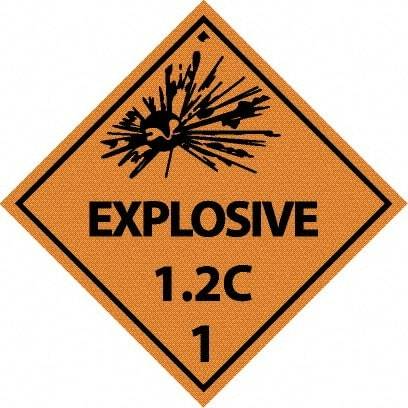 NMC - Explosive 1.2C Shipping Label - 4" High x 4" Wide - Makers Industrial Supply