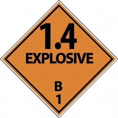 NMC - 1.4 Explosive B DOT Shipping Label - 4" High x 4" Wide - Makers Industrial Supply