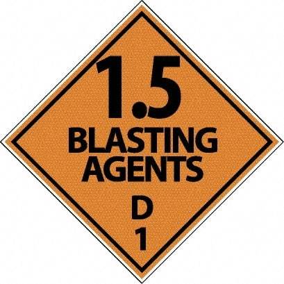 NMC - 1.5 Blasting Agent D DOT Shipping Label - 4" High x 4" Wide - Makers Industrial Supply