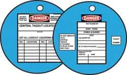 NMC - DANGER - DO NOT REMOVE THIS TAG - EMPLOYEES WORKING ON EQUIPMENT - CENTRAL TAGOUT LOCATED, English Safety & Facility Lockout Tag - Tag Header: Danger, 2 Sides, Black, Red & White Fiber - Makers Industrial Supply