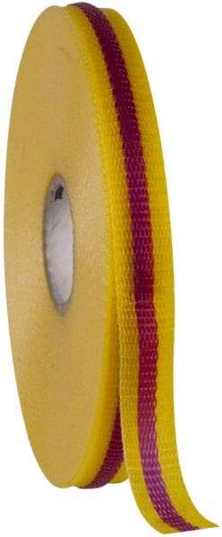 NMC - 3/4" Wide Roll, Woven Polyethylene, Magenta & Yellow Barricade Tape - Makers Industrial Supply