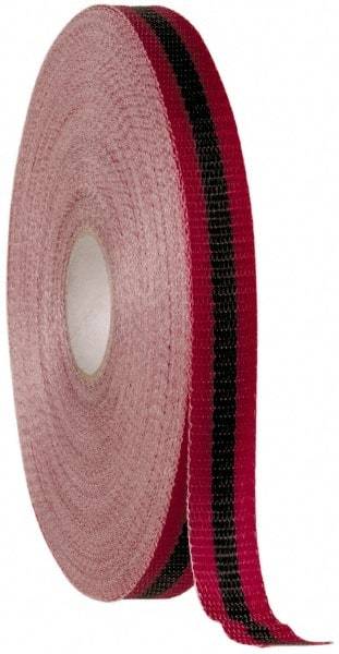 NMC - 150' Long x 3/4" Wide Roll, Woven Polyethylene, Black & Red Barricade Tape - Makers Industrial Supply