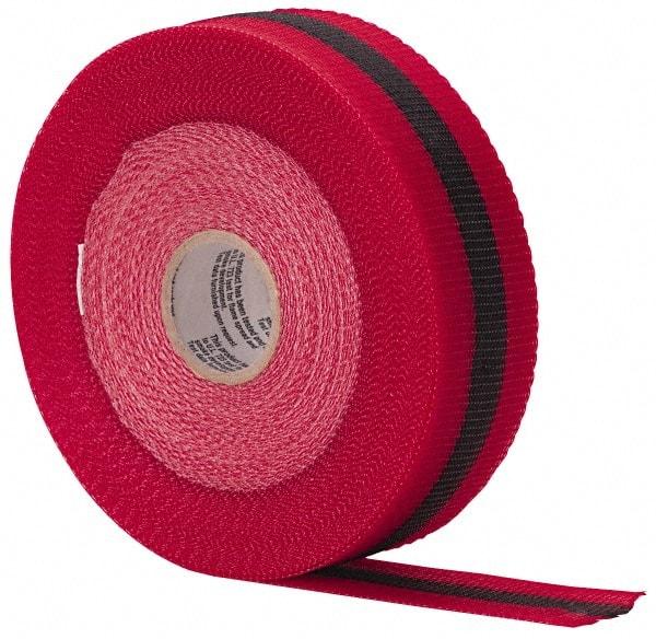 NMC - 150' Long x 2" Wide Roll, Woven Polyethylene, Black & Red Barricade Tape - Makers Industrial Supply