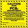 NMC - Hazardous Materials Label - Legend: Caution - Contains PCBs (Polychlorinated Biphenyis), English, Black & Yellow, 6" Long x 6" High, Sign Muscle Finish - Makers Industrial Supply