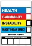 NMC - "Health - Flammability - Instability - Target Organ Effect", 6" Long x 4" Wide, Pressure-Sensitive Vinyl Safety Sign - Rectangle, 0.004" Thick, Use for Hazardous Materials - Makers Industrial Supply