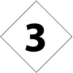 NMC - Hazardous Materials Label - Legend: Number, English, Black & White, 1-1/4" Long x 1-1/4" High, Sign Muscle Finish - Makers Industrial Supply