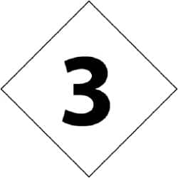 NMC - Hazardous Materials Label - Legend: Number, English, Black & White, 2-1/2" Long x 2-1/2" High, Sign Muscle Finish - Makers Industrial Supply