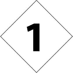 NMC - Hazardous Materials Label - Legend: Number 1, English, Black & White, 5" Long x 5" High, Sign Muscle Finish - Makers Industrial Supply