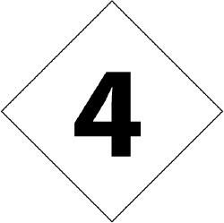 NMC - Hazardous Materials Label - Legend: Number, English, Black & White, 5" Long x 5" High, Sign Muscle Finish - Makers Industrial Supply