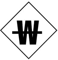 NMC - Hazardous Materials Label - Black & White, 1-1/4" Long x 1-1/4" High, Sign Muscle Finish - Makers Industrial Supply