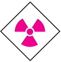 NMC - Hazardous Materials Label - Pink & White, 2-1/2" Long x 2-1/2" High, Sign Muscle Finish - Makers Industrial Supply