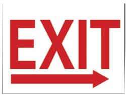 NMC - Exit, Pressure Sensitive Vinyl Exit Sign - 14" Wide x 10" High - Makers Industrial Supply