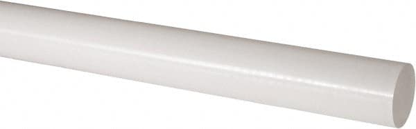 Made in USA - 4' Long, 2-1/4" Diam, Acetal Plastic Rod - Natural (Color) - Makers Industrial Supply