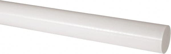 Made in USA - 2' Long, 2-1/2" Diam, Acetal Plastic Rod - Natural (Color) - Makers Industrial Supply