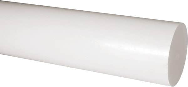 Made in USA - 1' Long, 3-1/2" Diam, Acetal Plastic Rod - Natural (Color) - Makers Industrial Supply