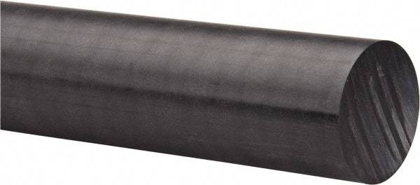 Made in USA - 8' Long, 1-1/4" Diam, Acetal Plastic Rod - Black - Makers Industrial Supply