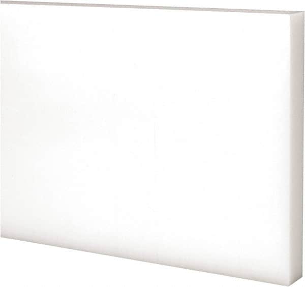 Made in USA - 4 Ft. Long x 4 Inch Wide x 1/2 Inch High, Acetal, Rectangular Plastic Bar - Natural - Makers Industrial Supply