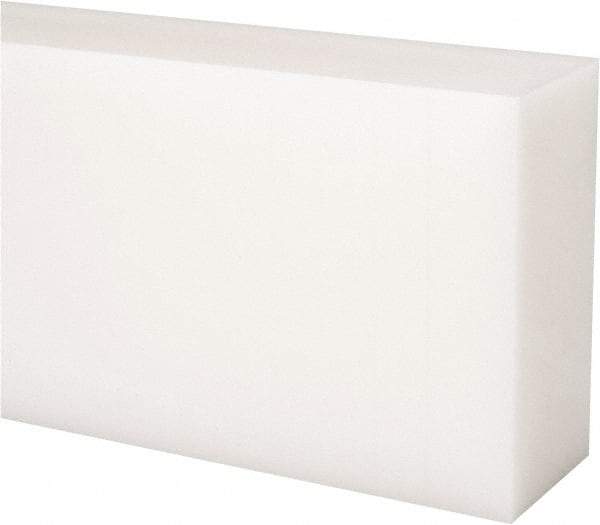 Made in USA - 2 Ft. Long x 3 Inch Wide x 1-1/2 Inch High, Acetal, Rectangular Plastic Bar - Natural - Makers Industrial Supply