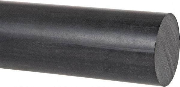 Made in USA - 8' Long, 1" Diam, PPO (Noryl) Plastic Rod - Black - Makers Industrial Supply