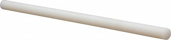 Made in USA - 5' Long, 1-1/2" Diam, Fiberglass Plastic Rod - White - Makers Industrial Supply