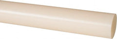 Made in USA - 8' Long, 1-1/4" Diam, Nylon 6/6 Plastic Rod - Natural (Color) - Makers Industrial Supply