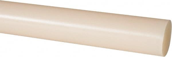 Made in USA - 4' Long, 1-3/8" Diam, Nylon 6/6 Plastic Rod - Natural (Color) - Makers Industrial Supply