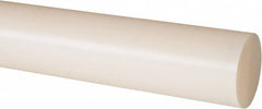 Made in USA - 8' Long, 1-1/2" Diam, Nylon 6/6 Plastic Rod - Natural (Color) - Makers Industrial Supply