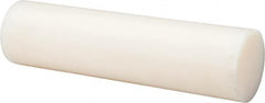 Made in USA - 2' Long, 3" Diam, Nylon 6/6 Plastic Rod - Natural (Color) - Makers Industrial Supply