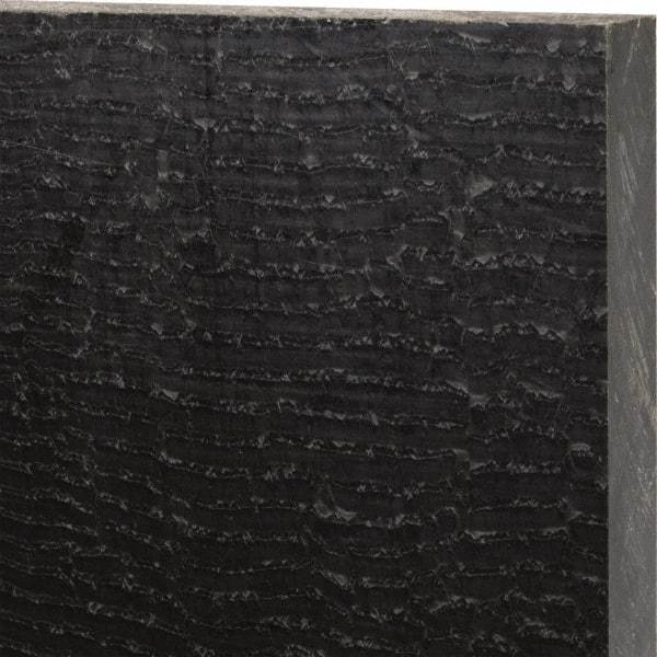 Made in USA - 1" Thick x 12" Wide x 1' Long, Nylon 6/6 (MDS-Filled) Sheet - Black - Makers Industrial Supply