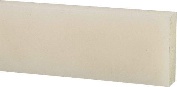 Made in USA - 4 Ft. Long x 3 Inch Wide x 5/8 Inch High, Nylon, Rectangular Plastic Bar - Natural - Makers Industrial Supply