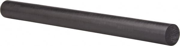 Made in USA - 4' Long, 1-1/2" Diam, Polycarbonate Plastic Rod - Black - Makers Industrial Supply