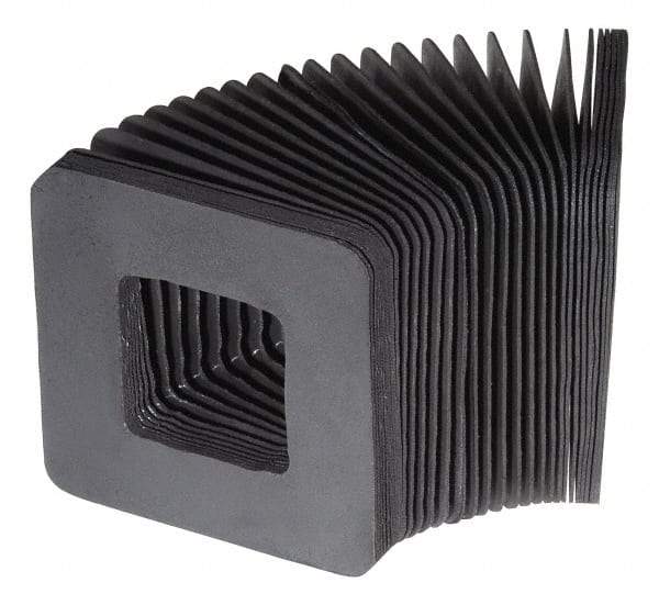 Made in USA - 0.02 Inch Thick, Polyester Square Flexible Bellows - 3 x 3 Inch Inside Square - Makers Industrial Supply