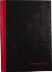 Black n Red - 96 Sheet, 5-1/2 x 8-1/2", Legal (Style) Case Bound Notebook - Black - Makers Industrial Supply